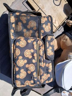 Mickey pumpkin diaper bag, insulated cup holder
