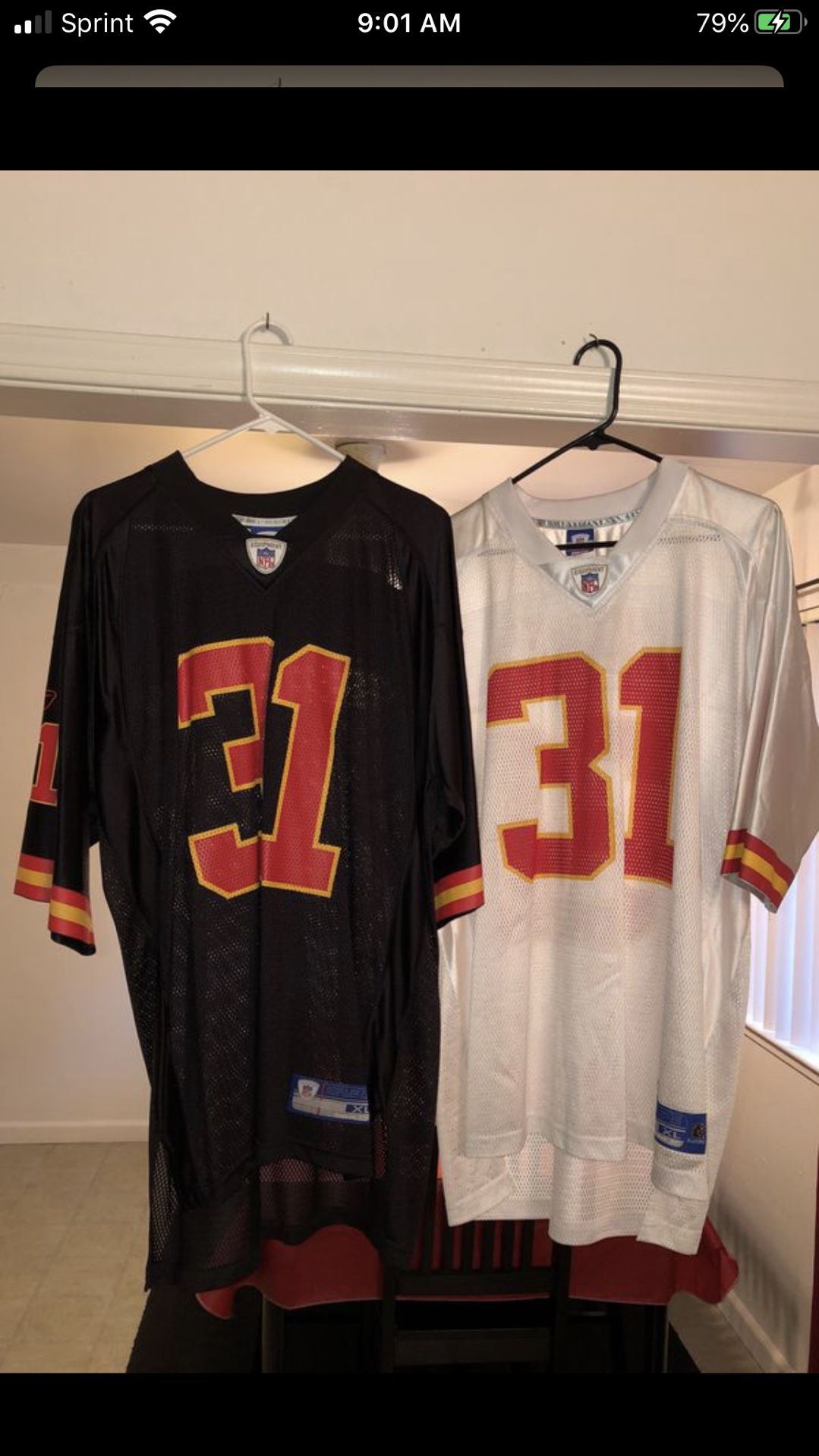 These are Reebok NFL Chiefs game jerseys from early 2000