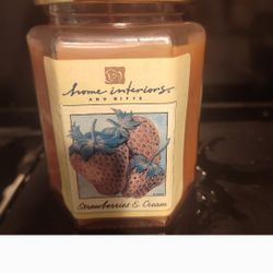 Vintage home interior candle in a jar strawberries and cream