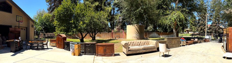 Designer's Estate Sale Sun 6:30am - Sofas, Bikes, 40+ Planters, Water Tank