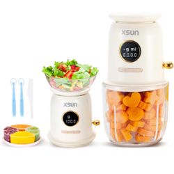 Baby Food Maker, Wireless Baby Food Processor Set for Baby Food, Fruit, Vegatable, Meat, Baby Food Blender with Baby Food Containers, Baby Food Freeze