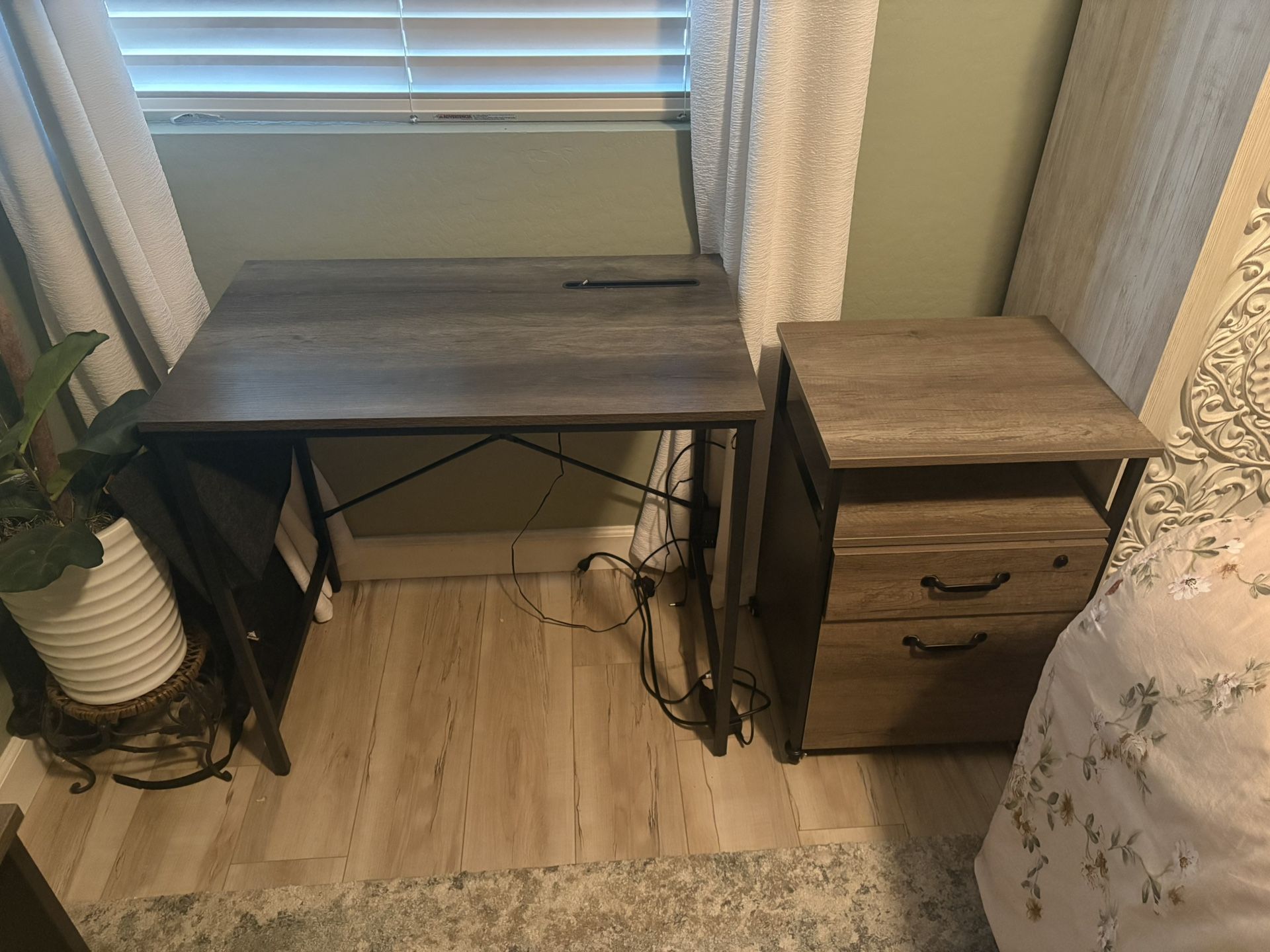 Office Desk And Filing Cabinet