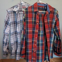 Plaid button down set