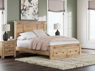 Makidern Tan Queen Panel Storage Bed (Online Special Price)