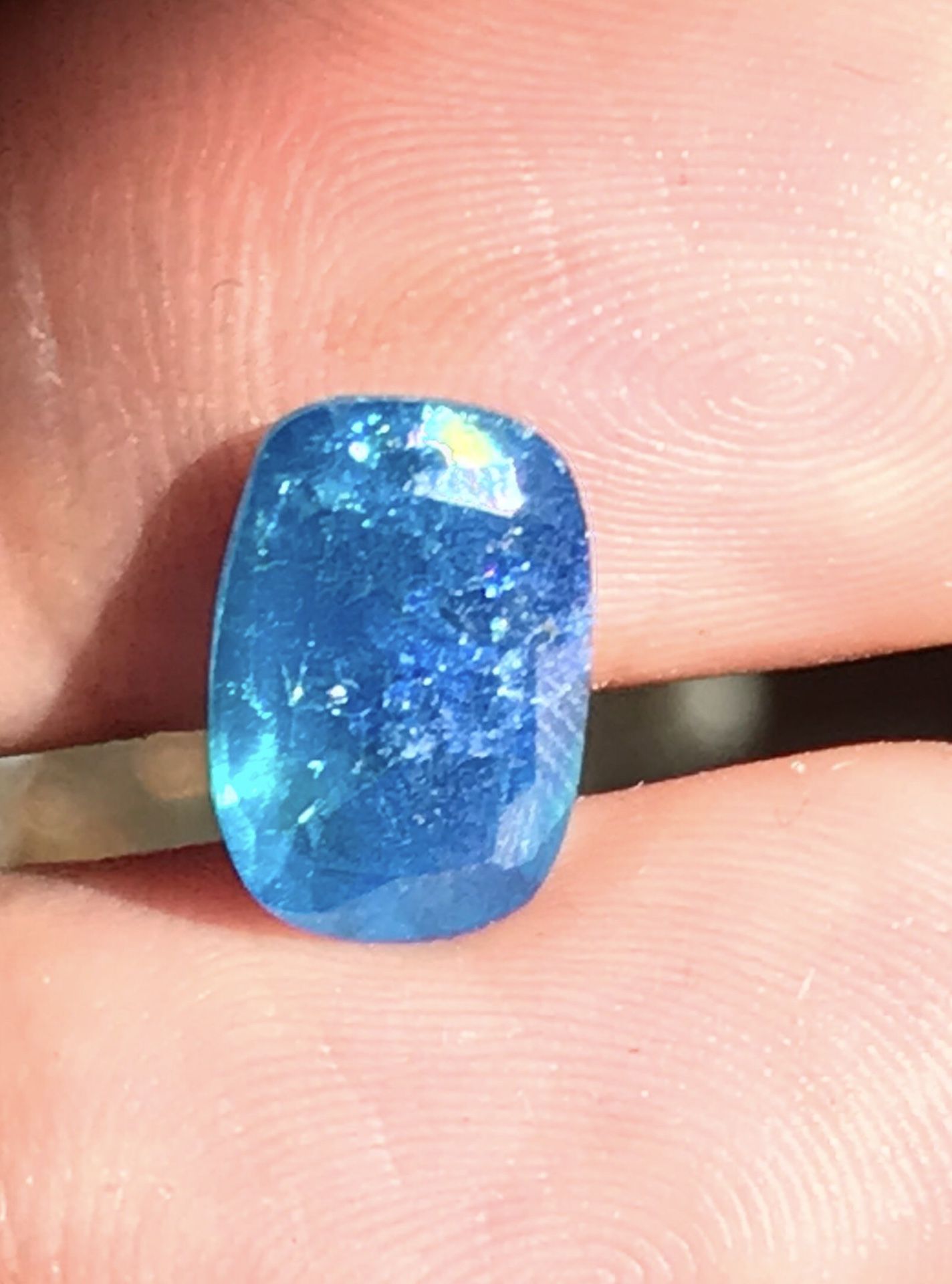 4.20 Carat Natural Blue Sapphire For Ring Or Pendant Faceted Emerald Cut For Jewelry Piece