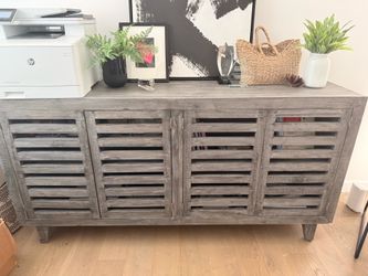 Modern Grey Wood Media Unit | Accent Cabinet | Buffet Table | Estate Sale