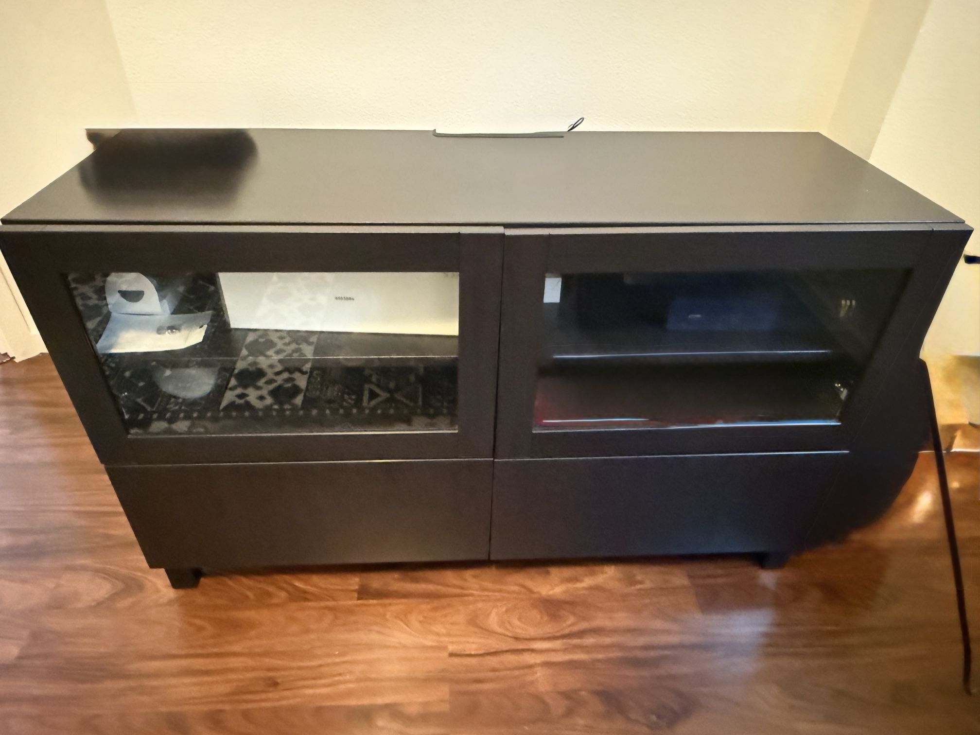 TV Unit with Glass Doors And Drawers