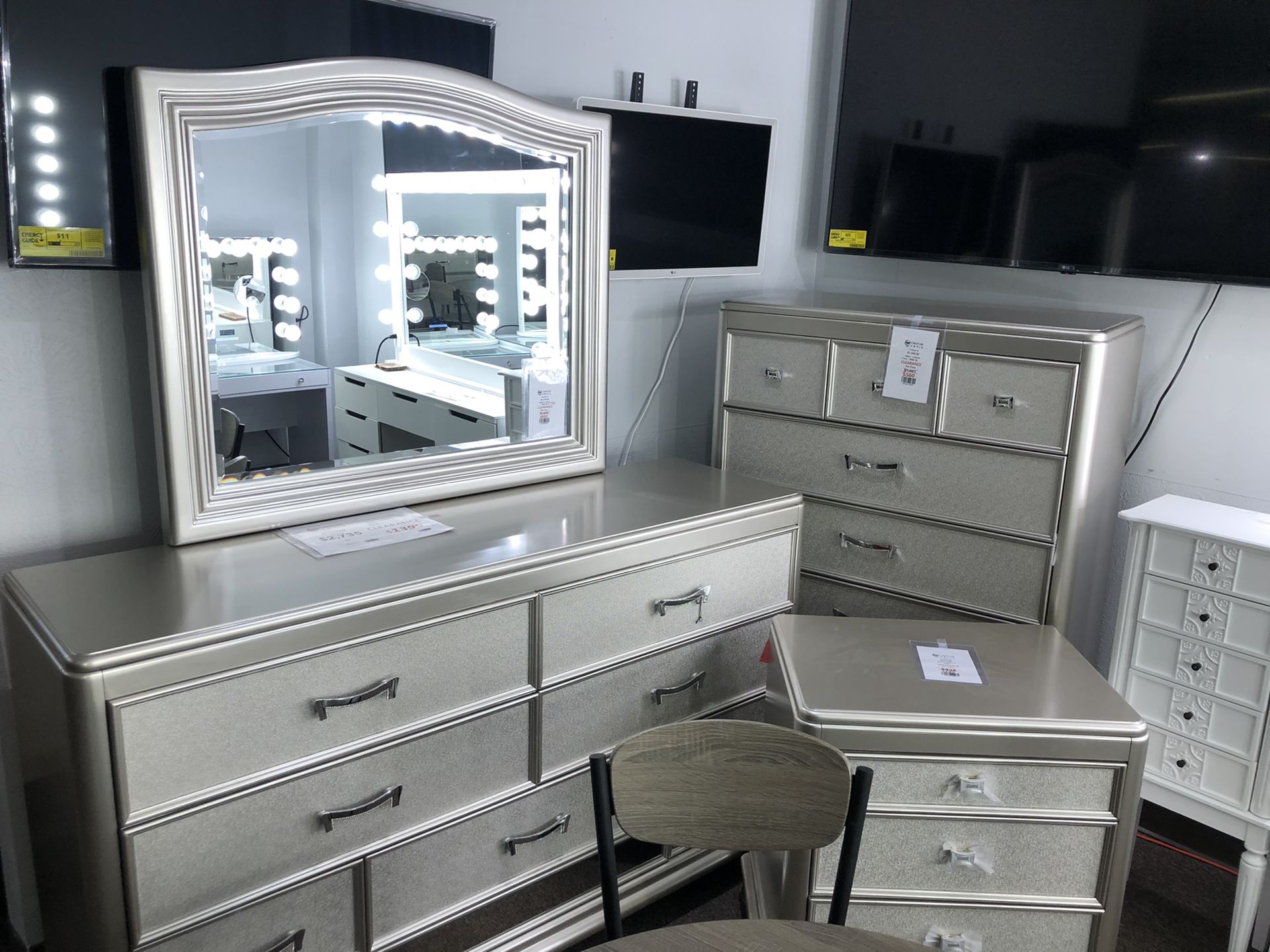 Dresser mirror chest and nightstand from Ashley furniture