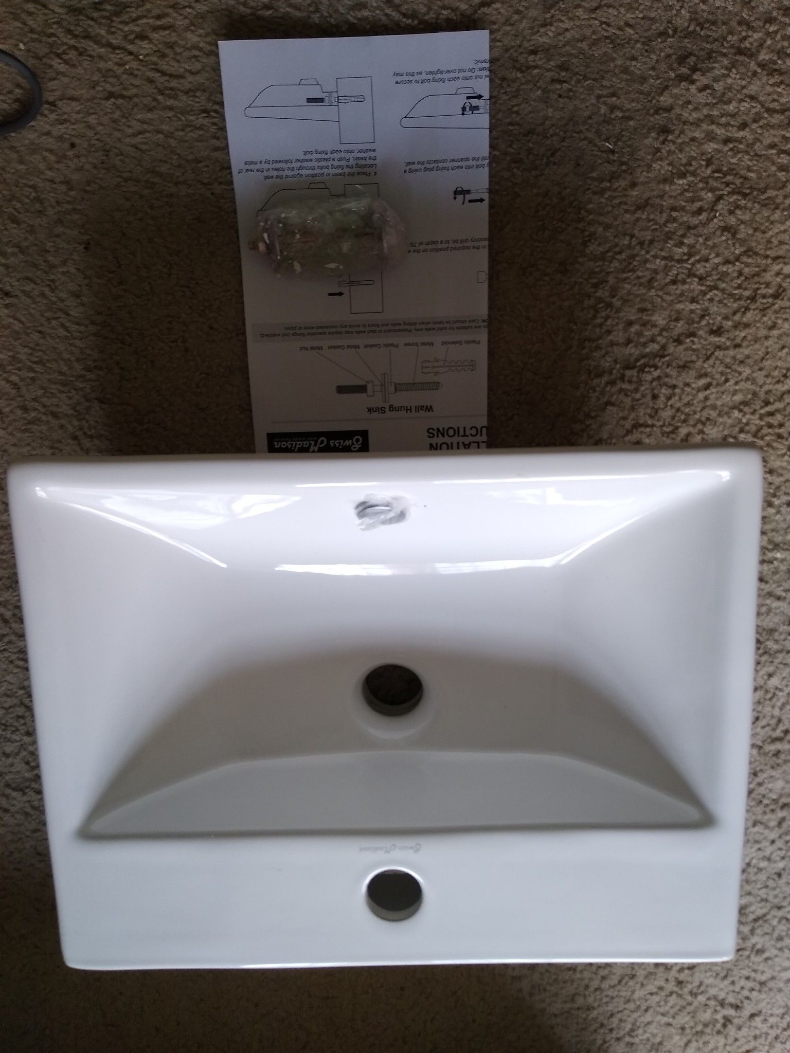 High gloss bathroom sink new open box