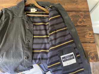 Flint & Tinder Flannel-lined Waxed Trucker Jacket (L)