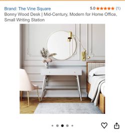 Wood Desk/ Vanity - White