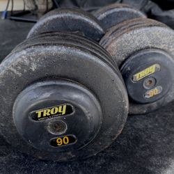 Troy Pro Style Dumbbells - 80 and 90 Lb Pairs
