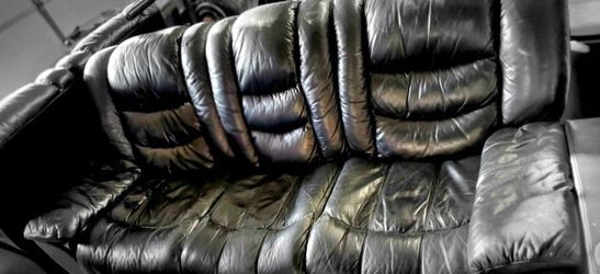 Electrical Black Couch And Matching Love Seat