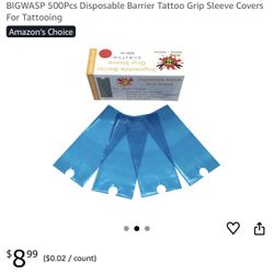500Pcs Disposable Barrier Tattoo Grip Sleeve Covers For Tattooing 