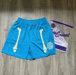 Blue Eric Emmanuel Basketball Shorts with Graphic Print sizes S/M/L/XL
