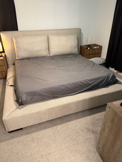 Upholstered Platform King Bed Frame