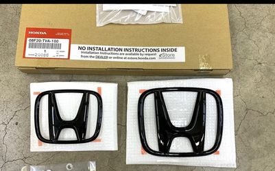 Genuine OEM Honda 2018-2022 Accord Gloss Black Logo Emblem Set 08F20-TVA-100