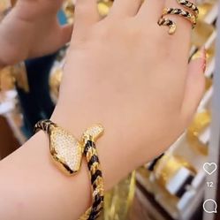 Snake Jewellery Set Plated Gold 