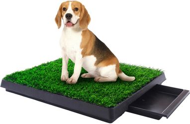 Puppy Pee Pad with  tray  Indoor Grass Potty Dog Pee Turf with Drawer, 20 x 25-in,New
