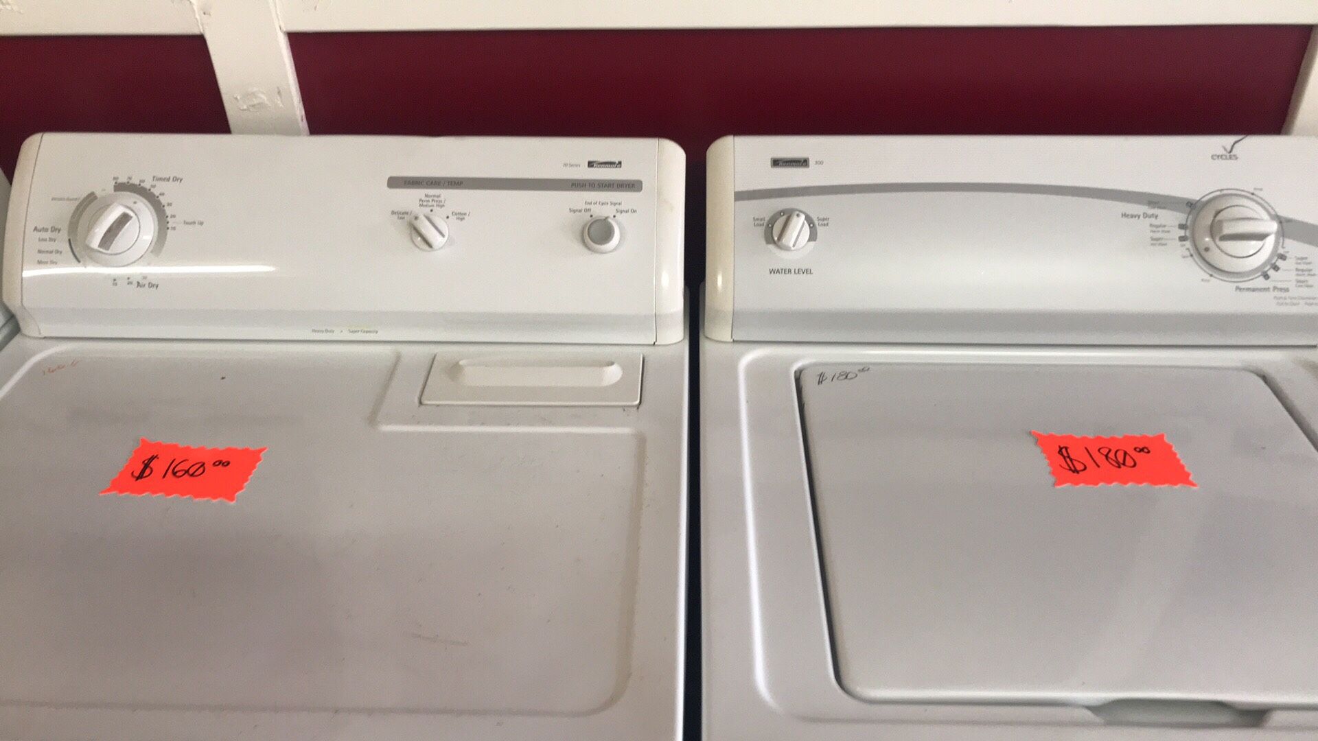 washer and gas dryer Kenmore super capacity plus all working $300 can deliver If you're not too far