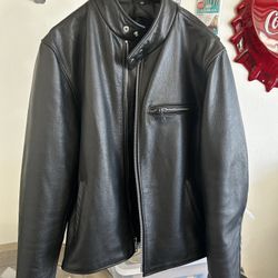 Black Leather Bikers Jacket. New