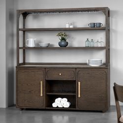 MID CENTURY MODERN HUTCH / BUFFET CABINET CHINA / CHINERO VITRINA