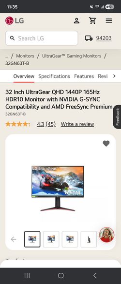 32 inch LG UltraGear Monitor