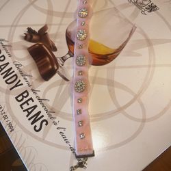 Designer Pink Velvet Choker with Rhinestones