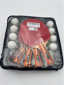 JP WinLook Ping Pong Paddles Sets - Portable Table Tennis Paddle Set