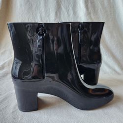 Melissa Womens Black Femme Ankle Bootie Rain Boots Size:6