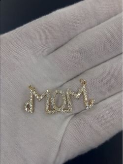 Gold 14k  MOM  Pendant Charm