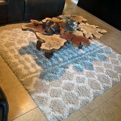 White And Cream Area Rug