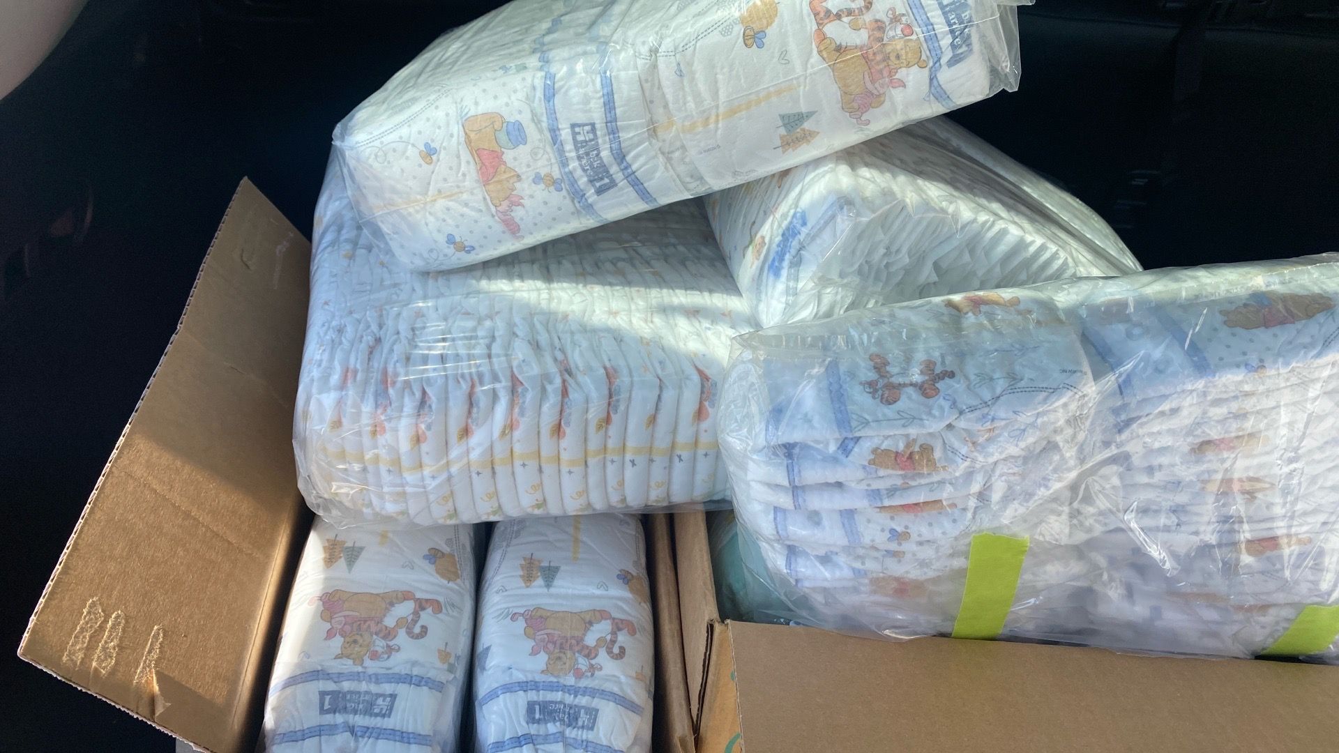 One small pack for newborn diapers the rest are size ones