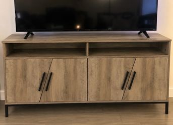 58” Gray Wood TV Stand / Media Console with Storage