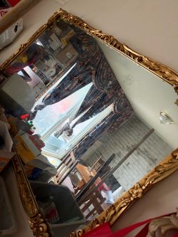 Large Ornate Gold Framed Wall Mirror – Vintage Baroque Style Floral Design  Copy Title