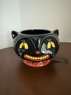 Johanna Parker Carnival Cottage Cat bowl Halloween 