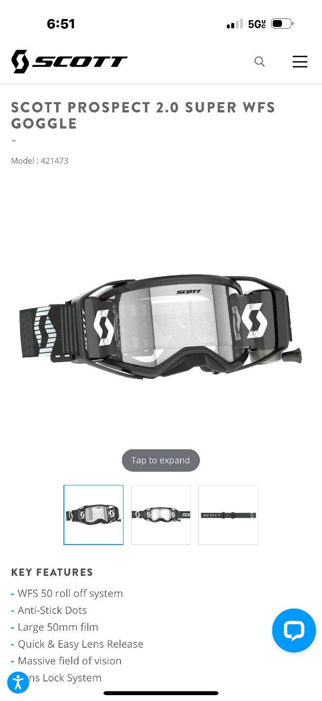 Scott Goggles With Tearoffs