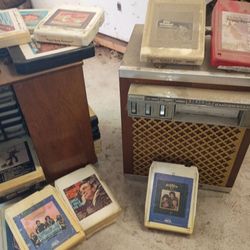 Vintage 8track player and cassette carousel