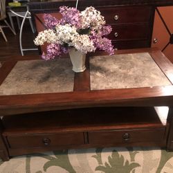 Nice Coffee Table With Storage And Wheels -PENDING 