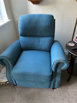 Teal Fabric Recliner Chair