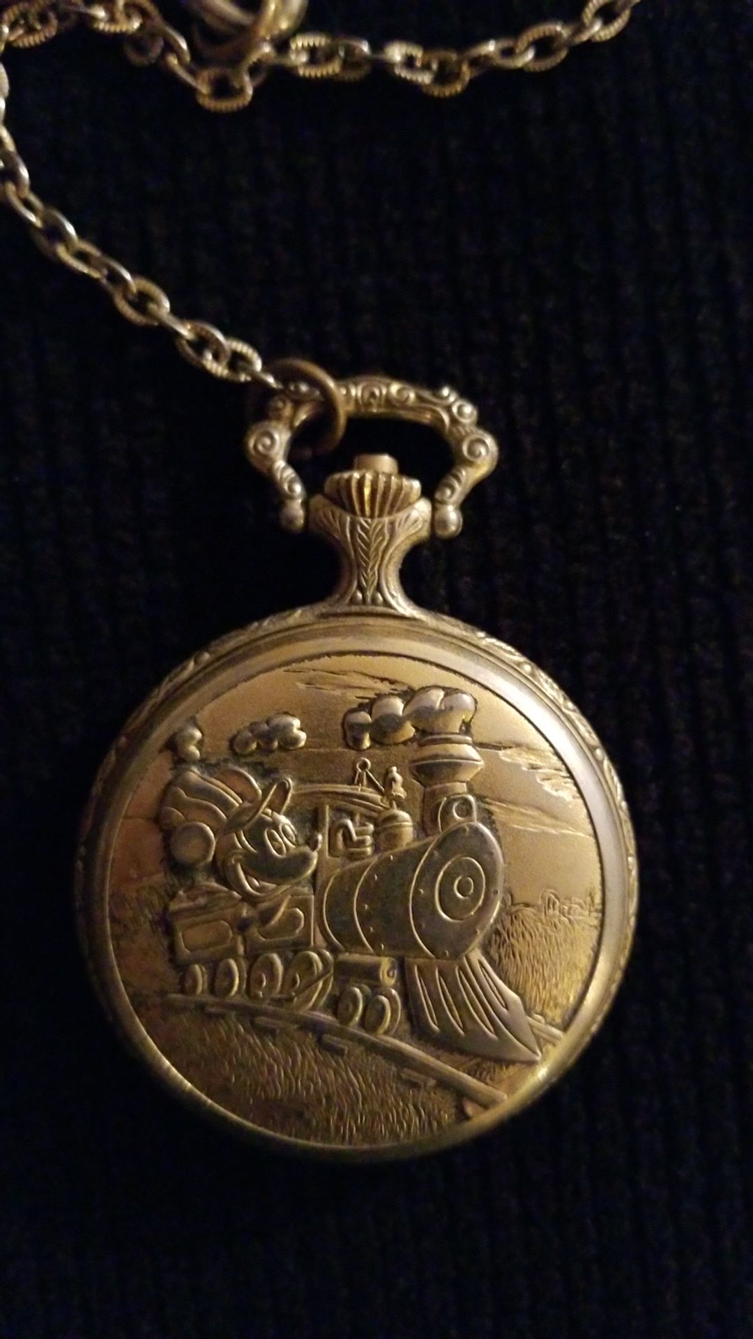 Gold Colibri Mickey mouse pocket watch