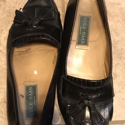Cole Haan 12 Bkack Flat Moccasin Style Shoes Very Good Condition 