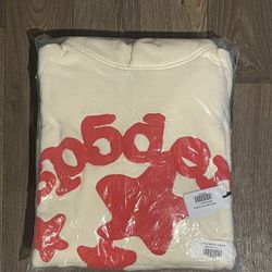 Sp5der Beluga Hoodie Cream Size Large 