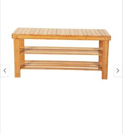 Bamboo 3-tier Shoe Rack Bench : A3