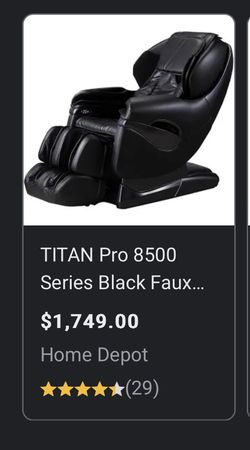 Titan pro series black outlet faux leather reclining massage chair