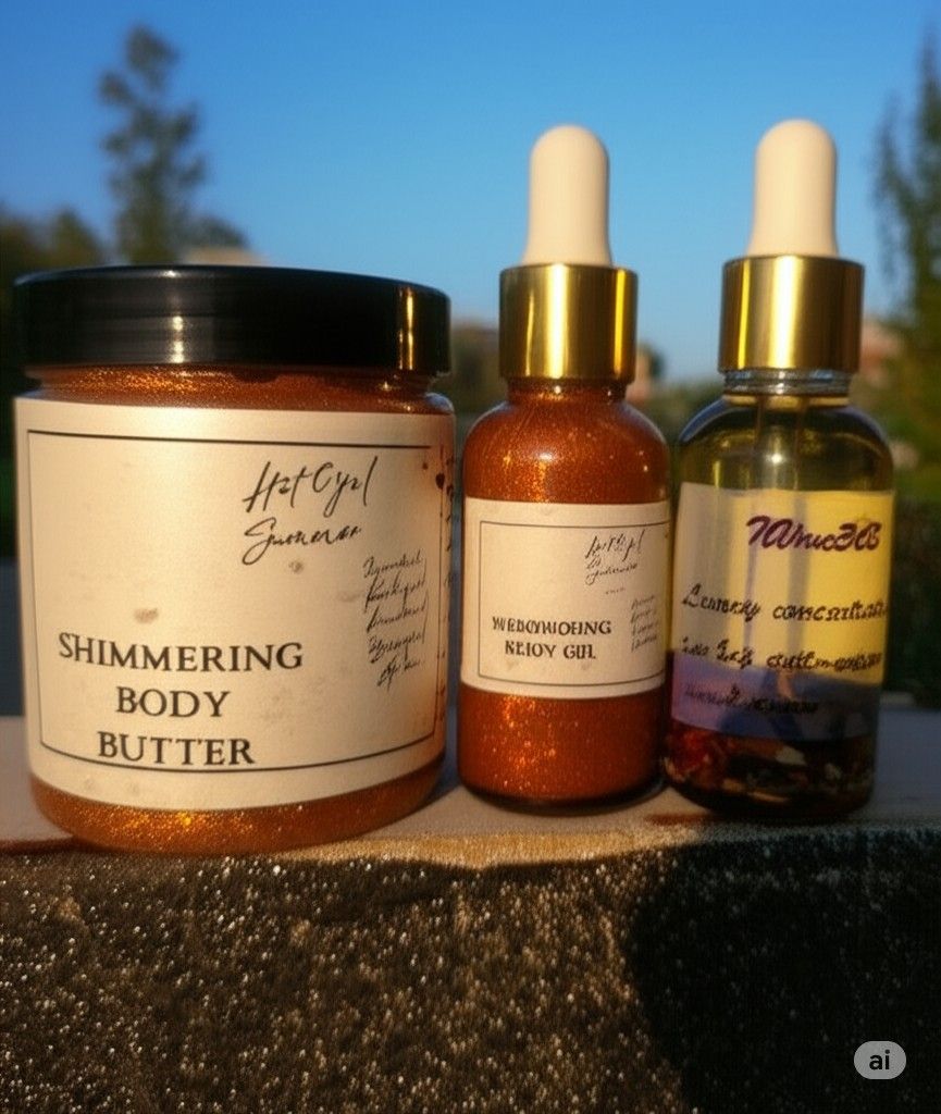 Shimmering Body Oil And Body Butter Set Copper