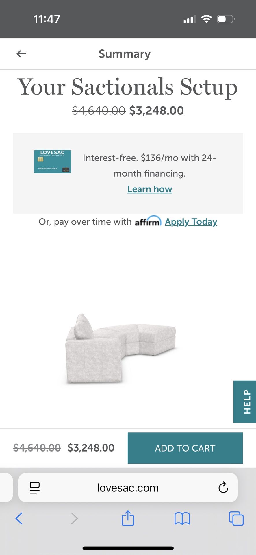 Lovesac Sactional Pieces With Info On How To Use Lifetime Warranty (Former Employee)