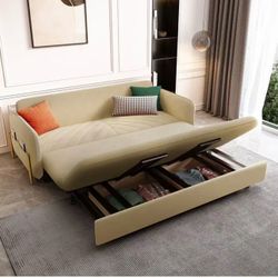 Sectional Sleep Sofa Pull Out Couch,Velvet Convertible for Home | DYPODTEN