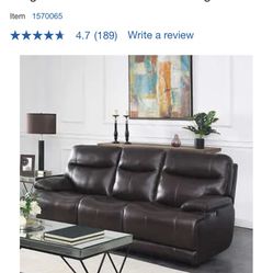 Ridgewin Leather Power Reclining Sofa 