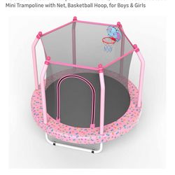 🔥Special Discount 🔥Mini Trampoline for Kids with Safety Enclosure Net, 55" Toddler Trampoline with No-Gap Safe Design, Segmart Recreational Trampoli